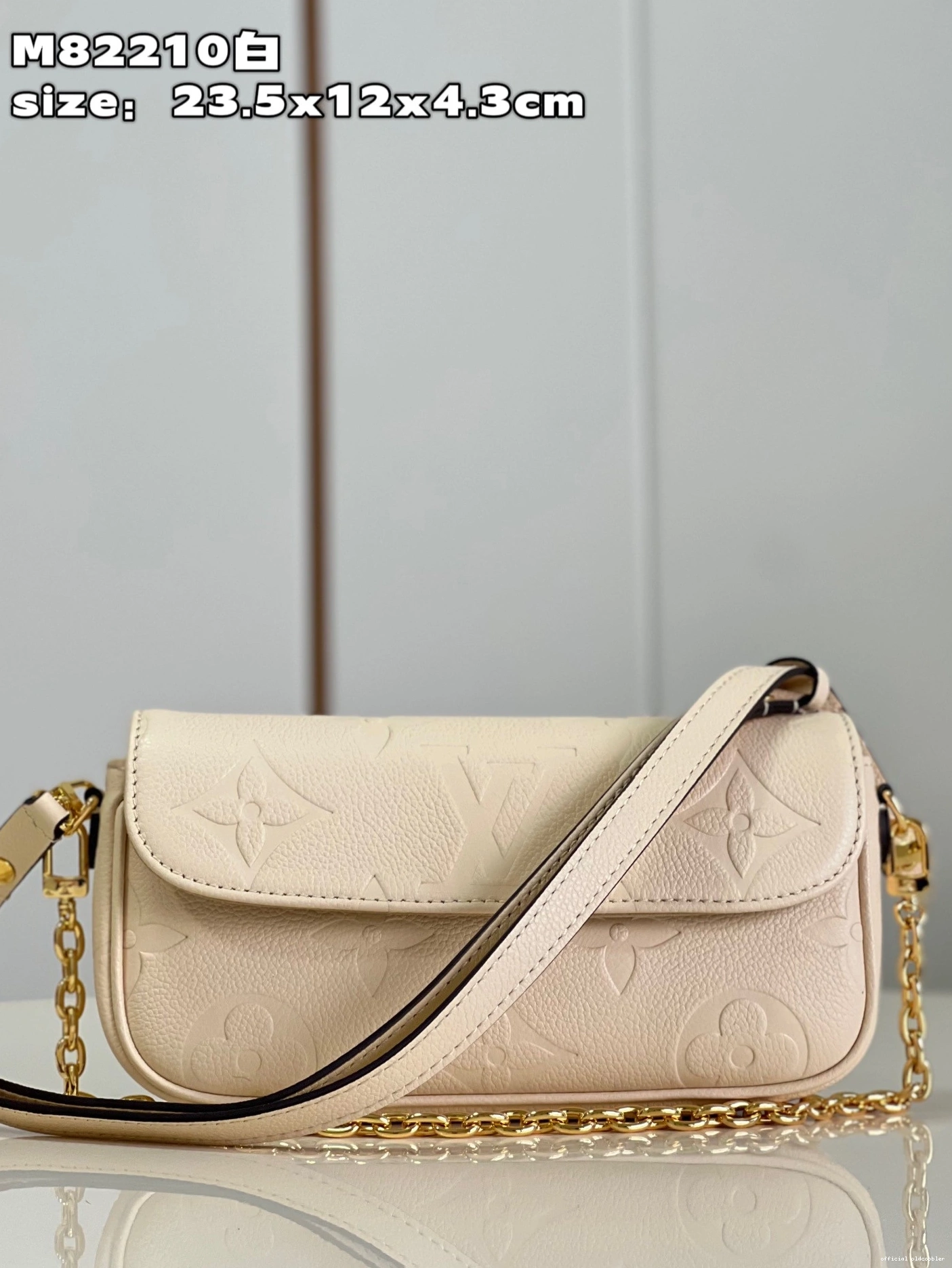 Official oldcobbler Ivy-23.5*12*4.3cm LOUIS Chain VUITTON on Wallet 0808